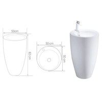 Waskom Noa 50x50x83 cm Porselein Wit