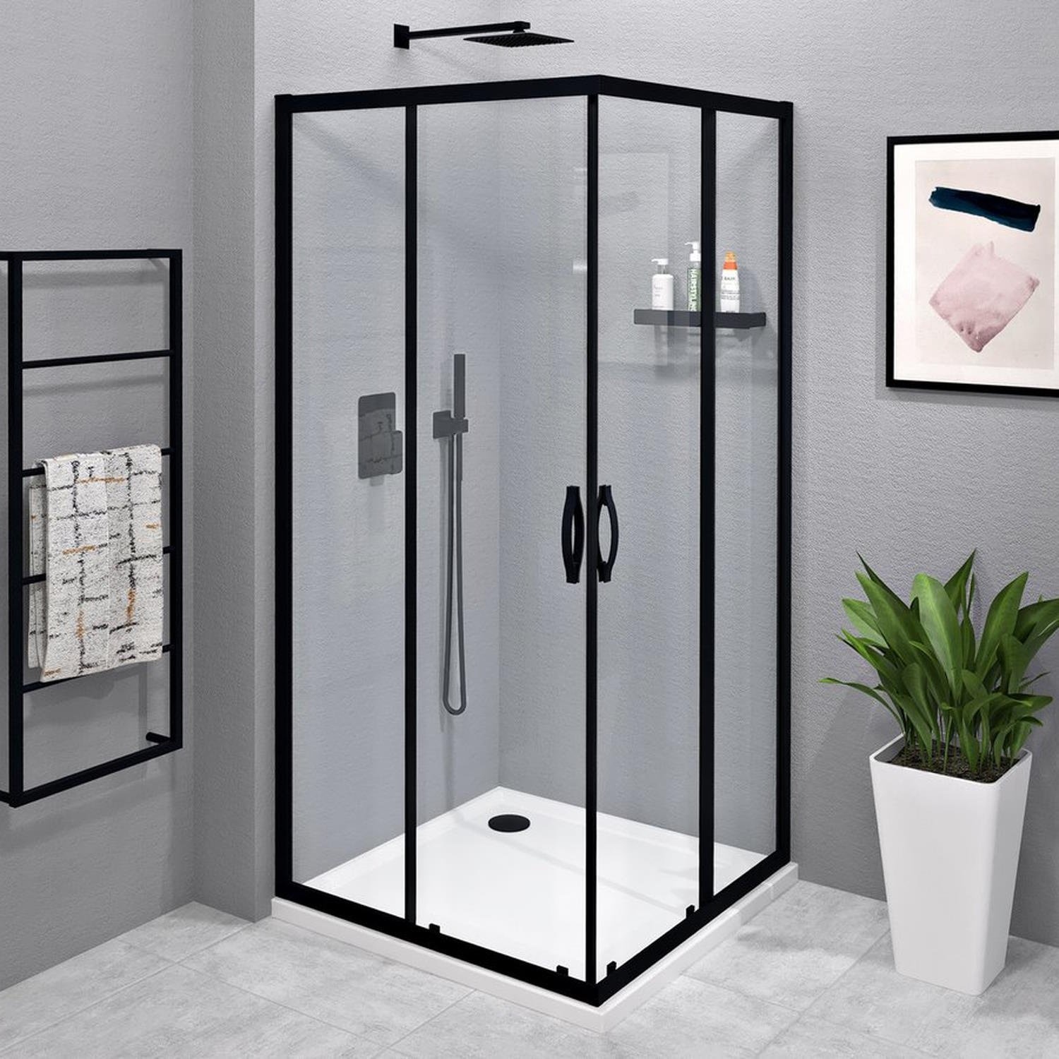 Douchecabine Gelco Sigma Simply Black Vierkant 90x90x190 cm Mat Zwart Gelco