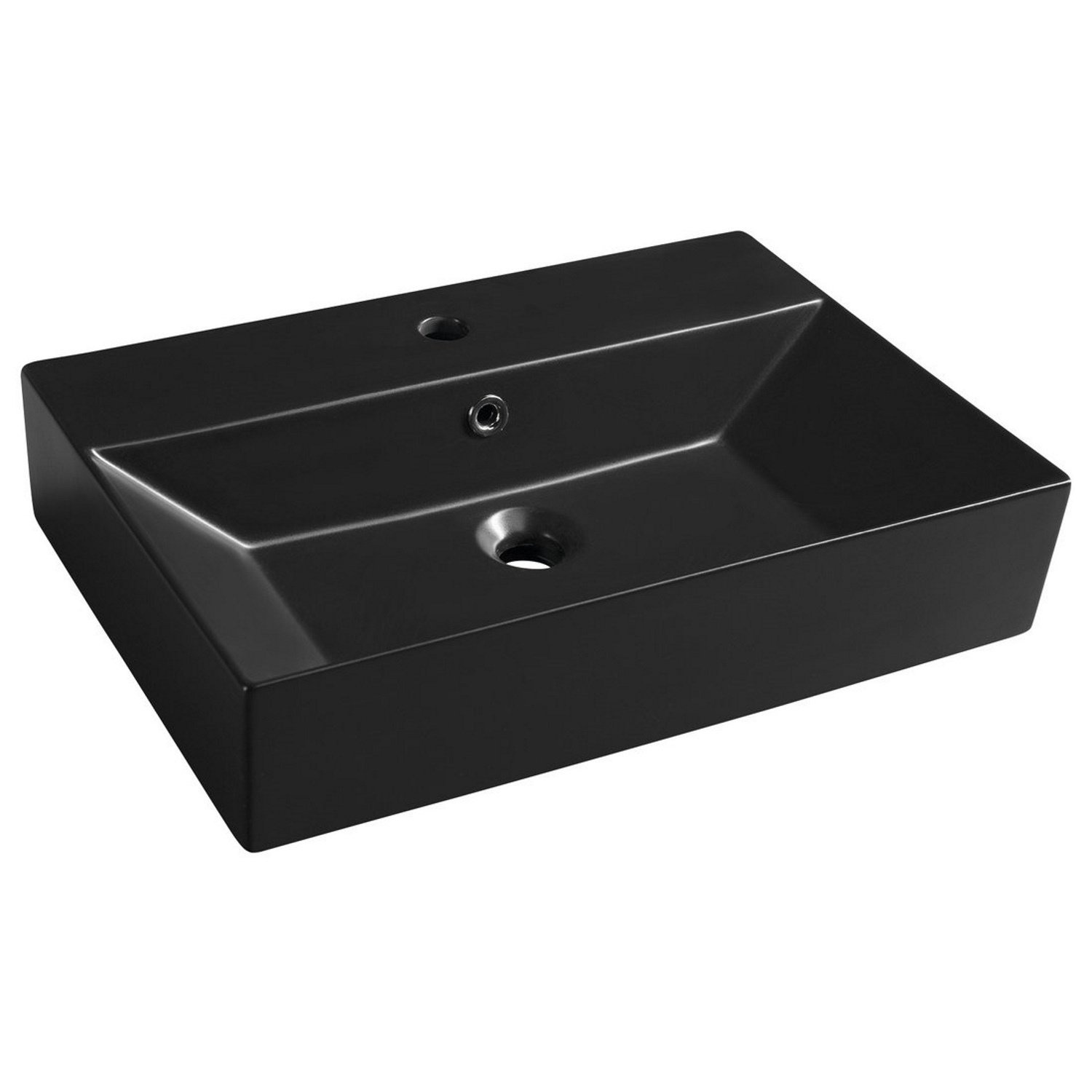 Waskom Sapho Sistema Opbouw Rechthoek 60x42 cm Keramisch Zwart Sapho