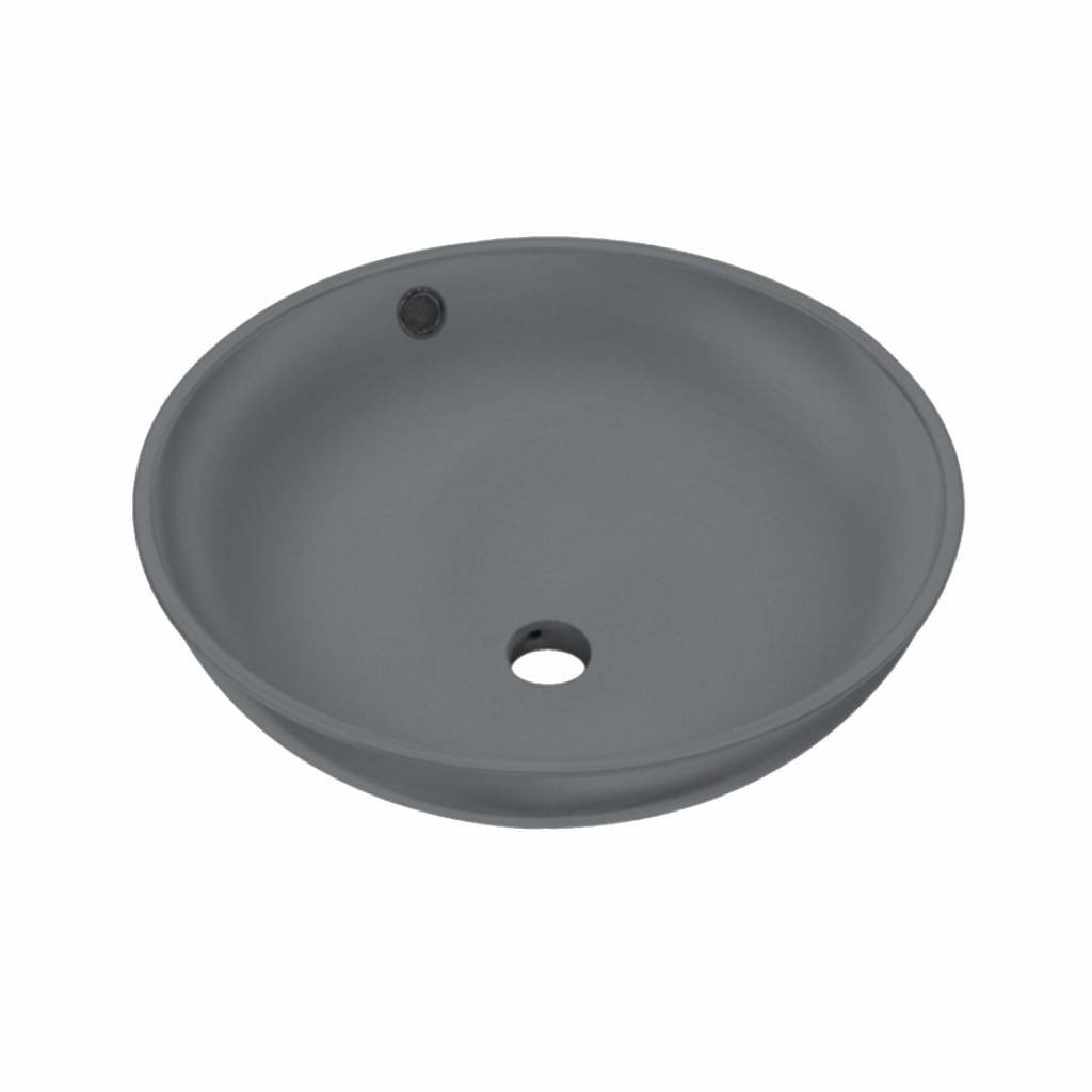 Best Design Waskom Ancona Opbouw Ø38 cm x16 cm Hoog Mat Grijs