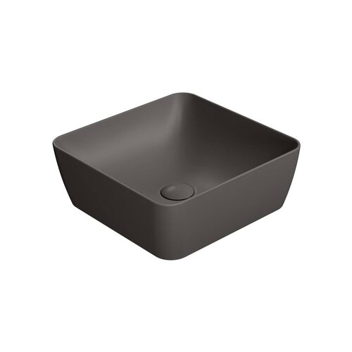 Waskom Sapho Sand Vierkant 38x14 cm Keramiek Mat Donkerbruin 