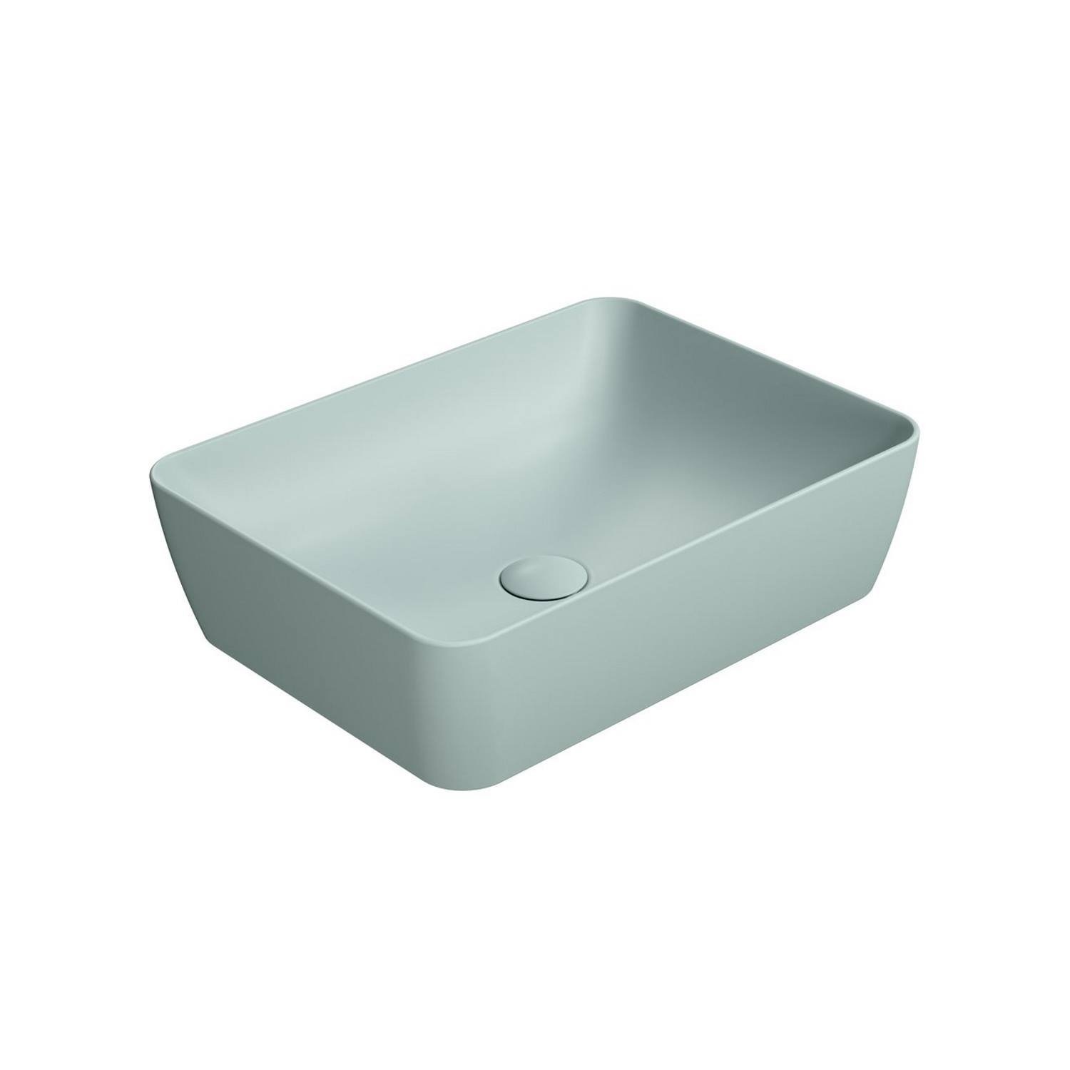 Waskom Sapho Sand Rechthoek 50x38x14 cm Keramiek Mat Aqua Groen Sapho
