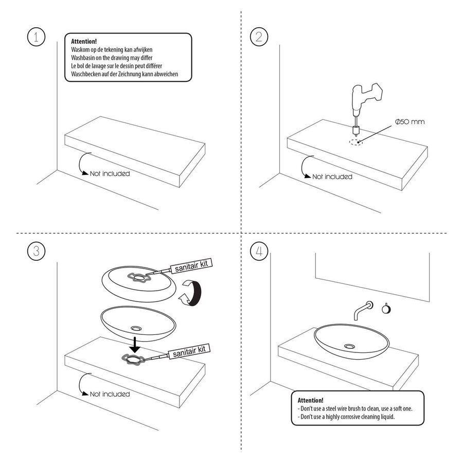 Waskom Differnz Puur 45cm Zwart
