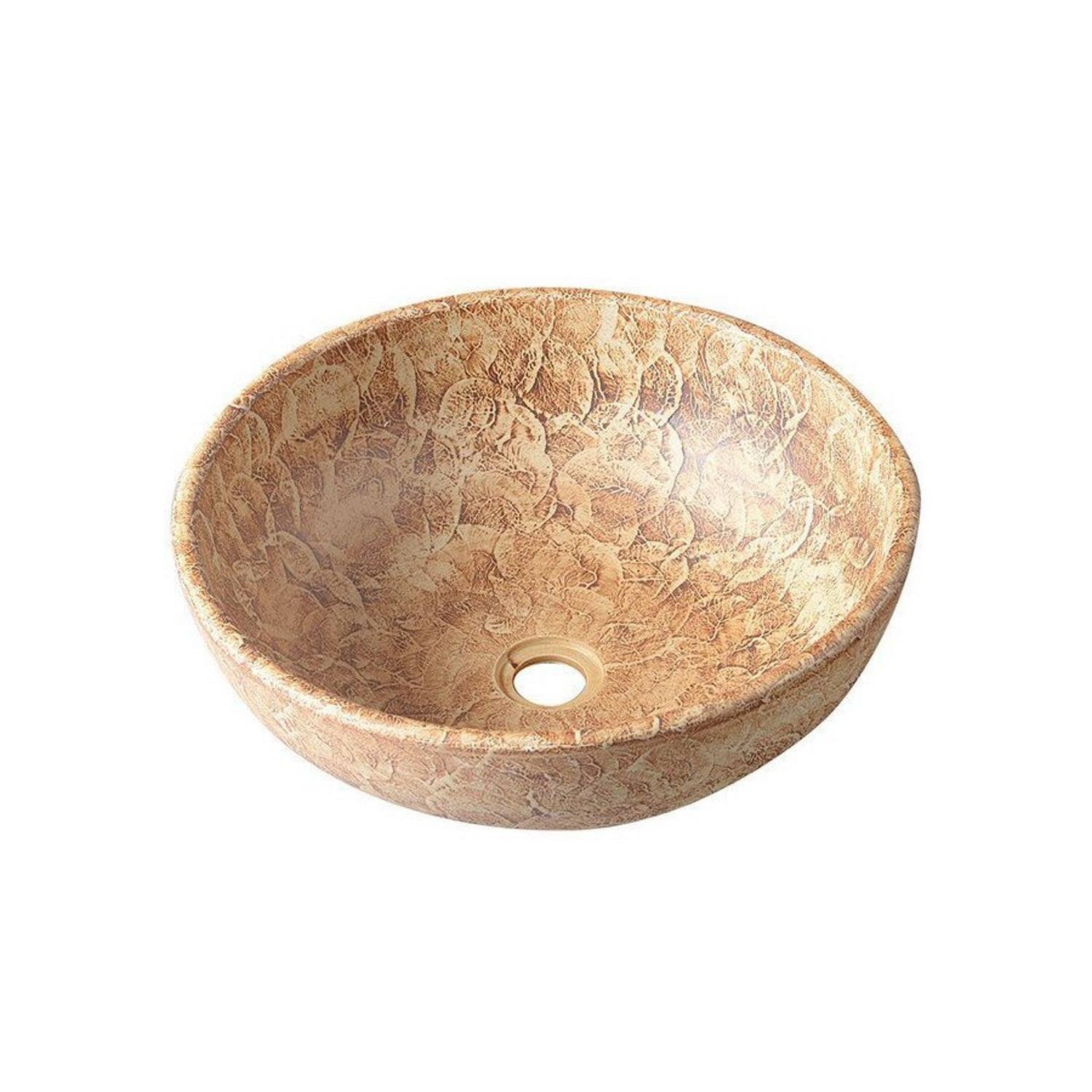 Waskom Sapho Priori Rond 42x15 cm Keramiek Patroon Bruin Sapho