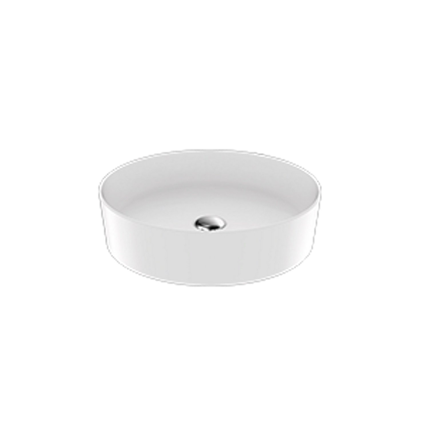 Waskom Aquasplash Loop Opbouw Wastafel Rond 45 cm Mat Wit Aquasplash