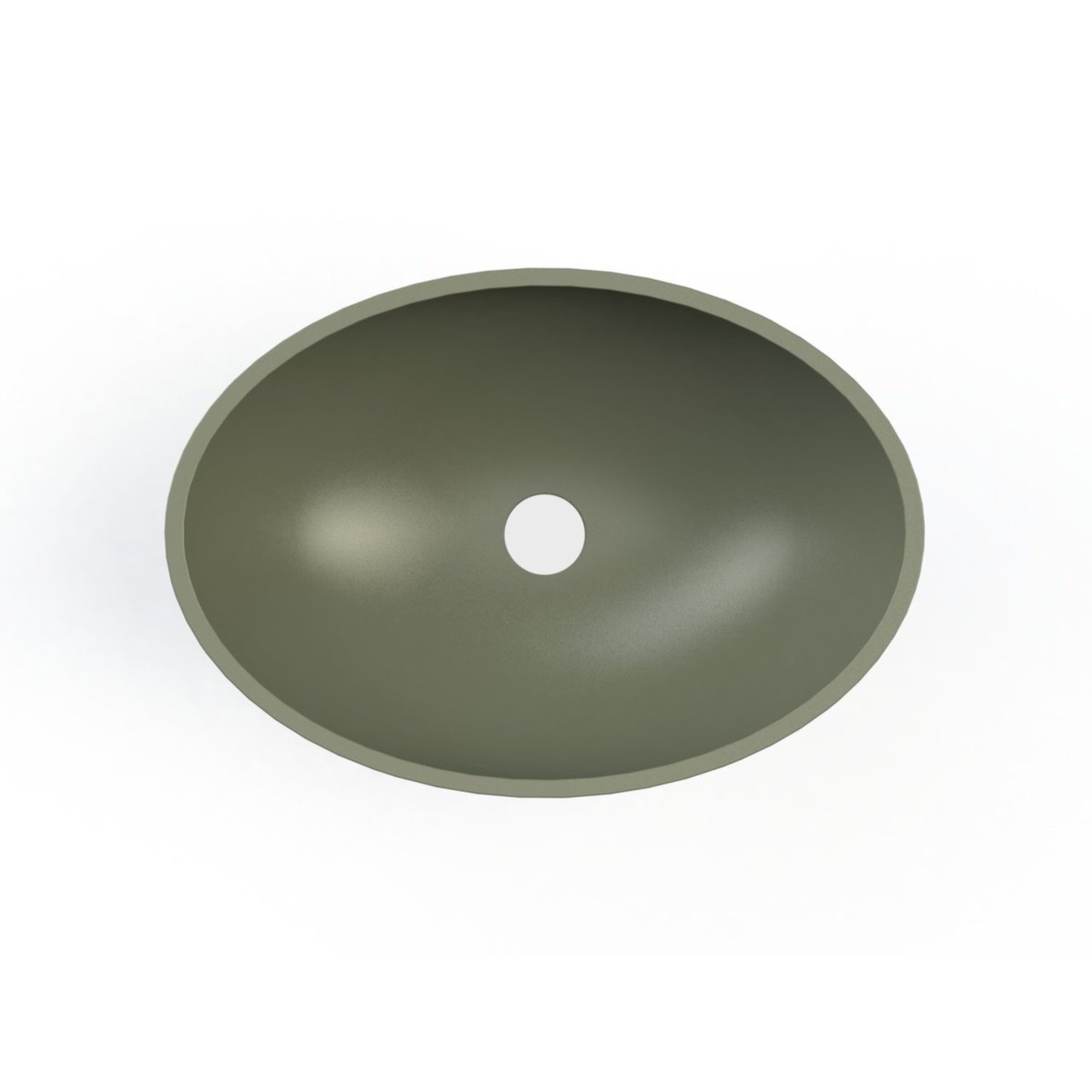 Waskom Aquasplash Prince Cast Marble 49x34 cm Ovaal Mat Groen Aquasplash