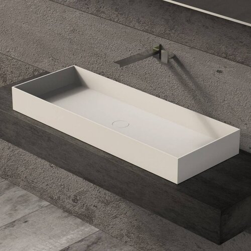 Opbouw Waskom Ideavit Solidjoy 100x37,5x11 cm Solid Surface Mat Wit 