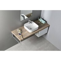 Waskom Opbouw Sapho Molveno Vierkant 39.5x14 cm Keramiek Wit