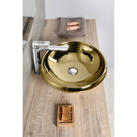 Opbouw waskom Sapho Minimal 45x13.6 cm Keramiek Goud