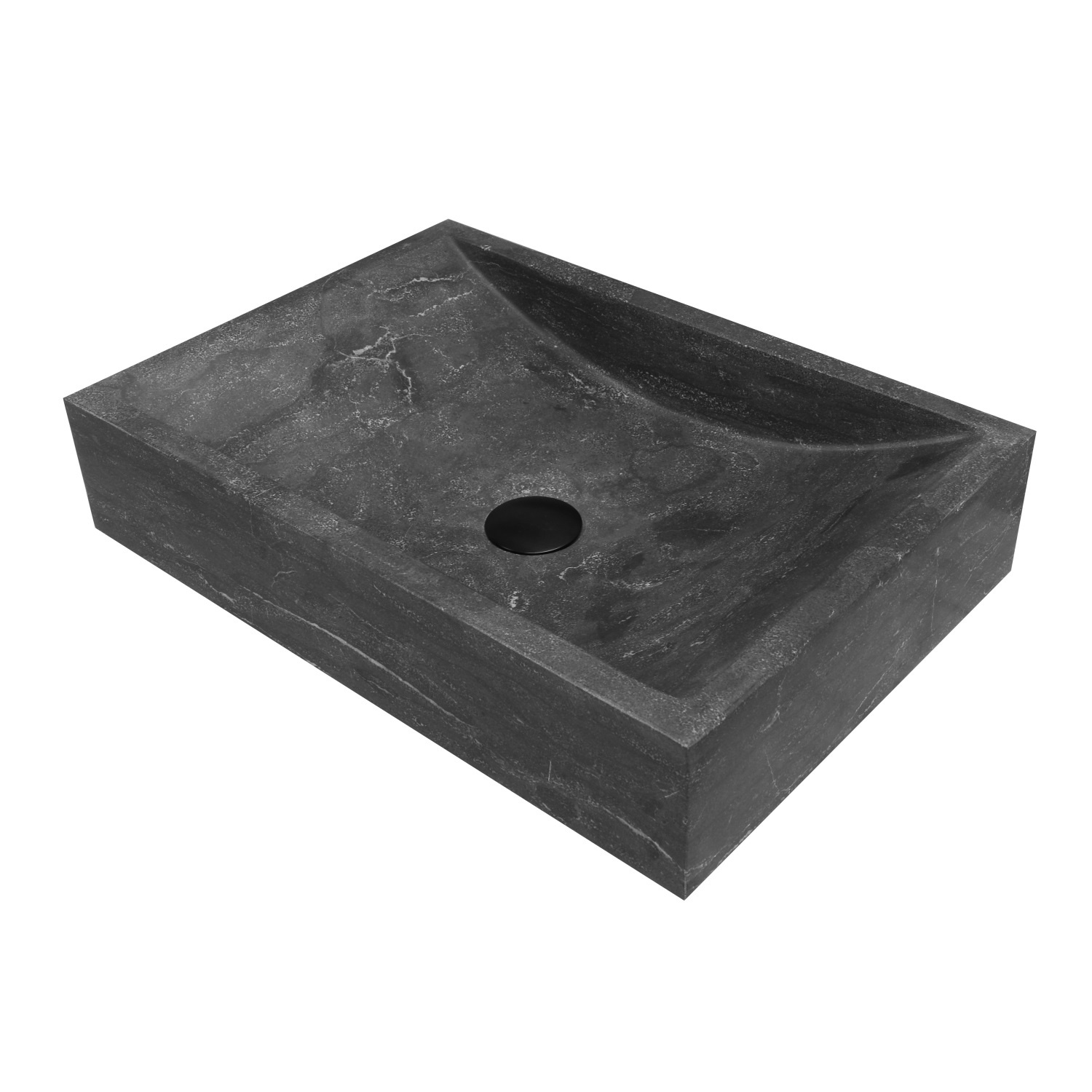 Waskom Aquasplash Salt 50x35x12 cm Hardsteen Zwart Aquasplash