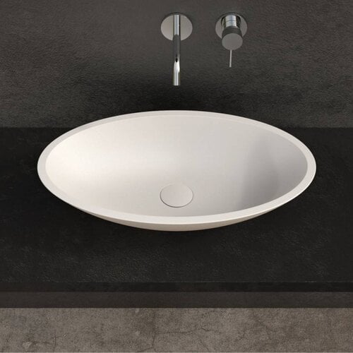 Opbouw Waskom Ideavit Solidjazz 60x35x9 cm Solid Surface Mat Wit 