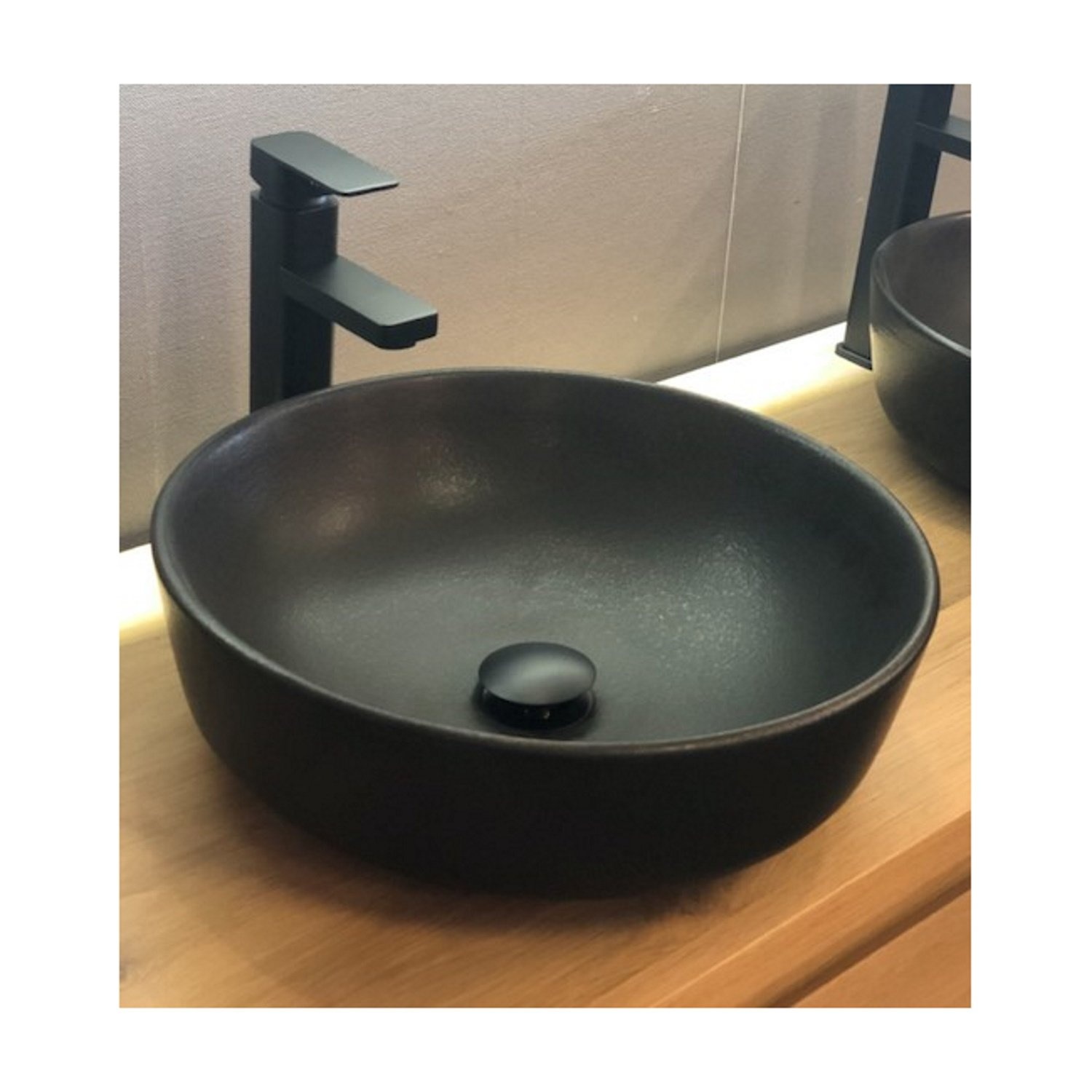 Waskom Casajoy 41x14 cm Keramiek Nero Round Zwart Casajoy