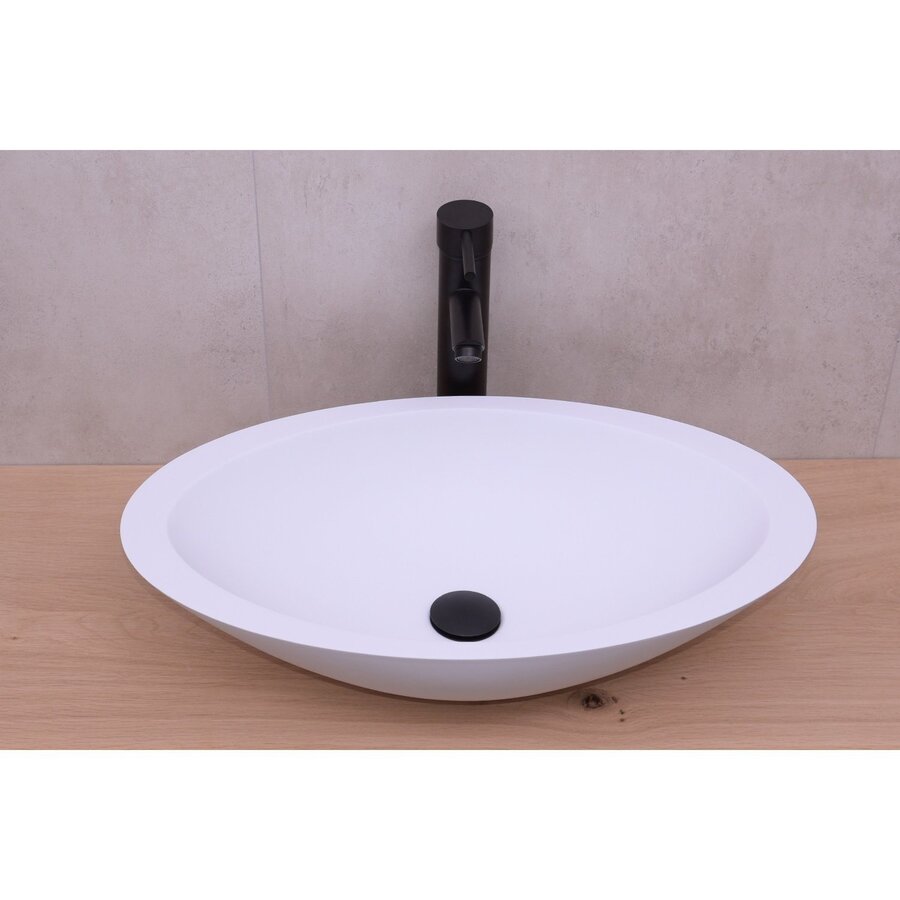 Opbouw Waskom Boss & Wessing Orona 59x35x14 cm Solid Surface Mat Wit