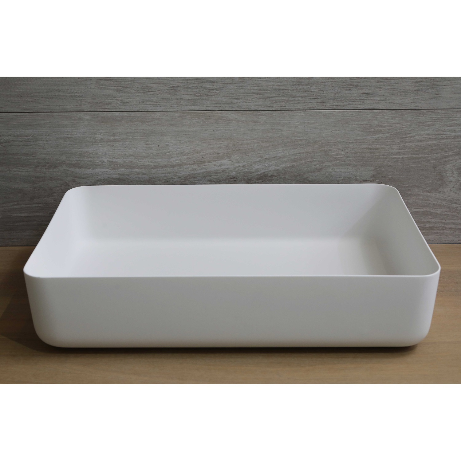 Waskom Opbouw Rechthoekig Luca Sanitair 60x40x13,5 cm Solid Surface Mat Wit Luca Sanitair