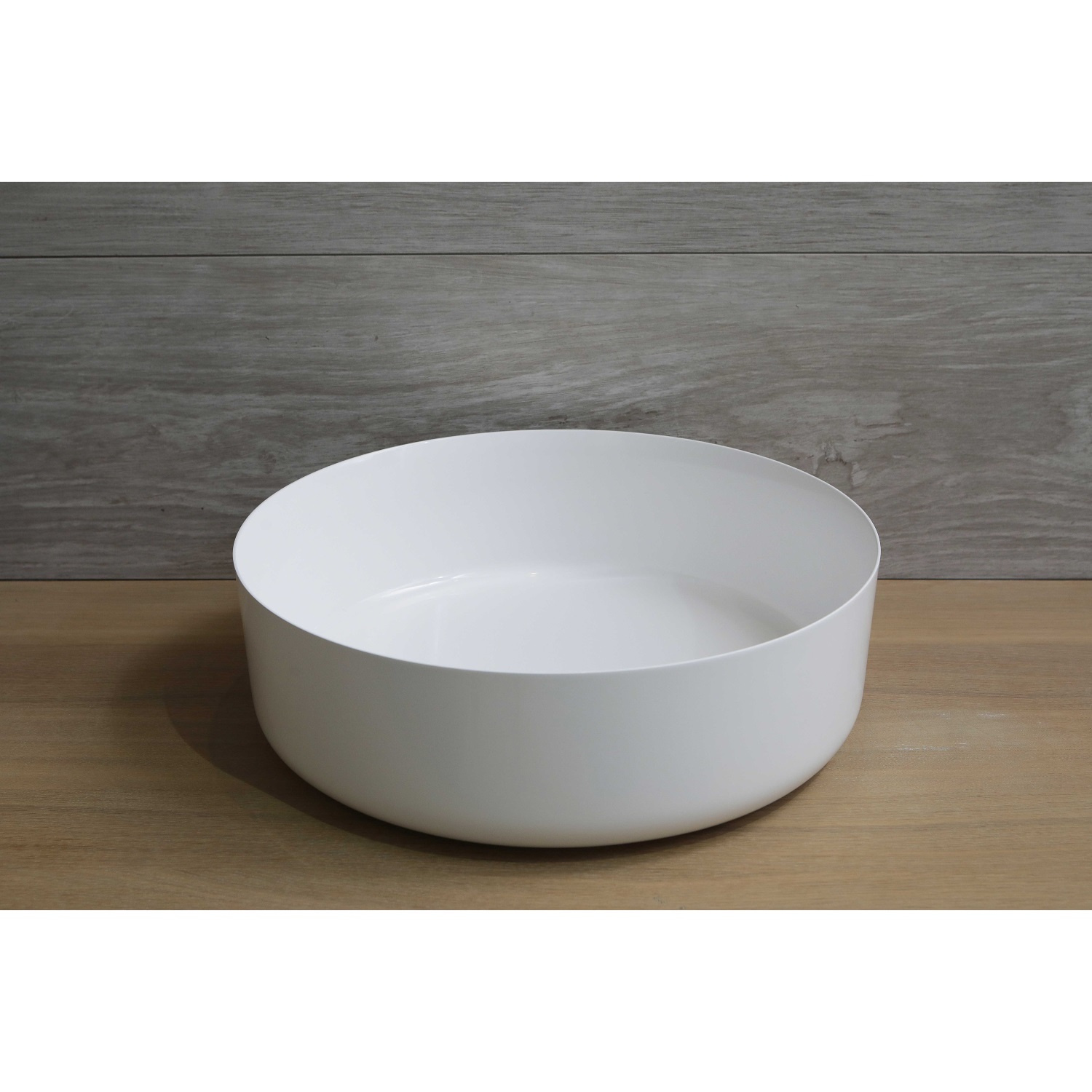Waskom Opbouw Rond Luca Sanitair 42x42x13,5 cm Mineraalsteen Glans Wit Luca Sanitair