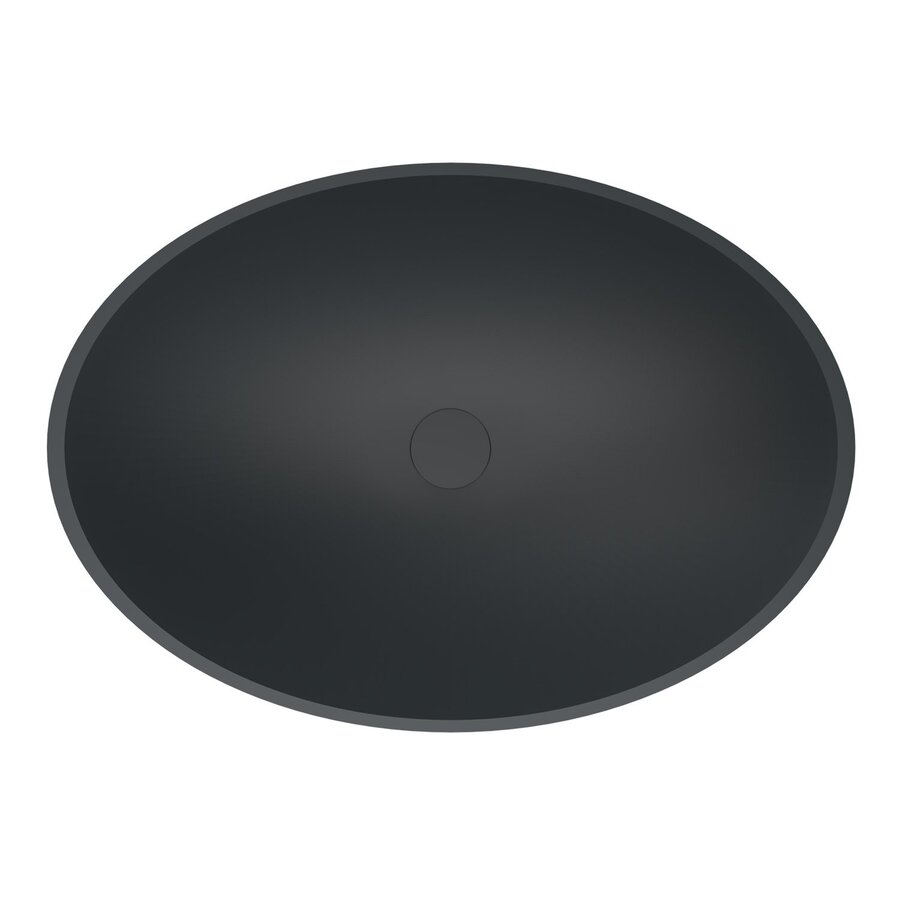 Waskom AQS Prince Cast Marble 49x34 cm Ovaal Mat Antraciet