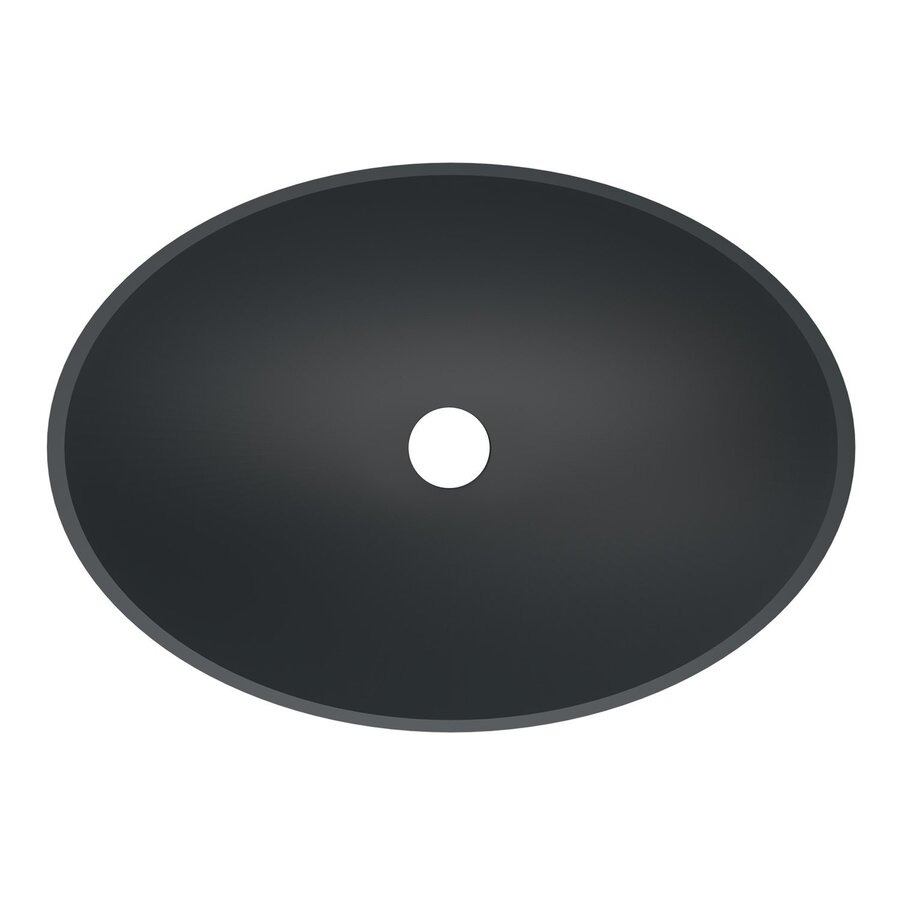 Waskom AQS Prince Cast Marble 49x34 cm Ovaal Mat Antraciet