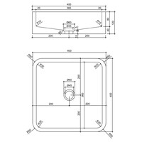 Waskom Differnz Marba Vierkant 40x40x12 cm Beton Donker