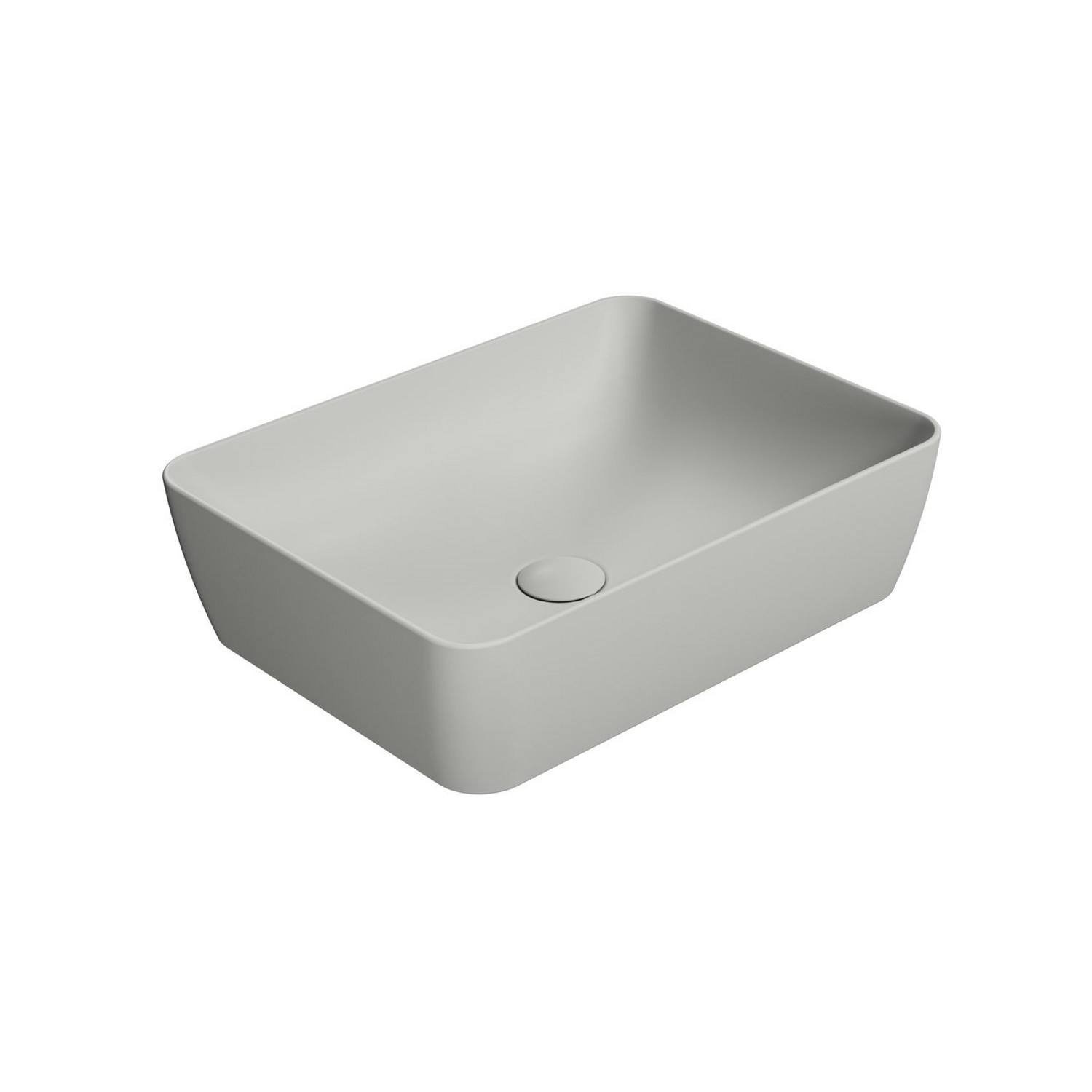Waskom Sapho Sand Rechthoek 50x38x14 cm Keramiek Mat Grijs Sapho