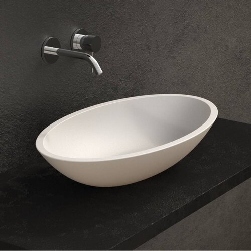 Opbouw Waskom Ideavit Solidjazz 70x40x9 cm Solid Surface Mat Wit 