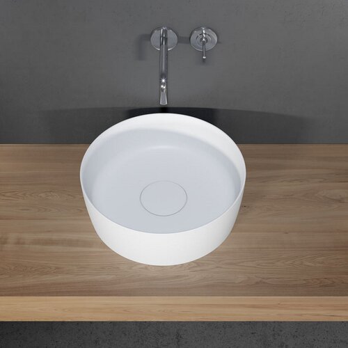 Waskom Riho Thin Opbouw Rond 41.8 cm Mat Wit 