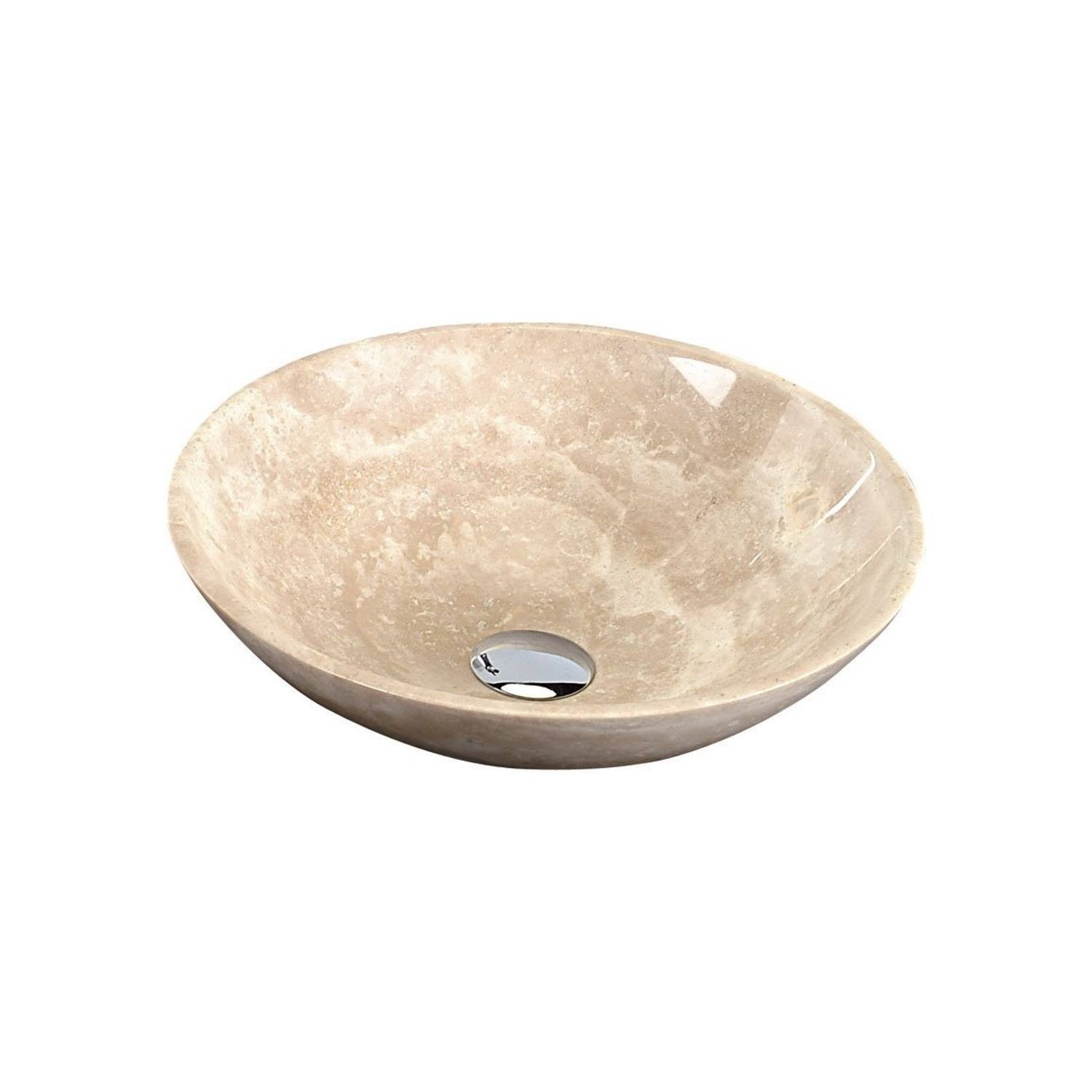 Waskom Sapho Blok Rond 40x12 cm Steen Beige Sapho
