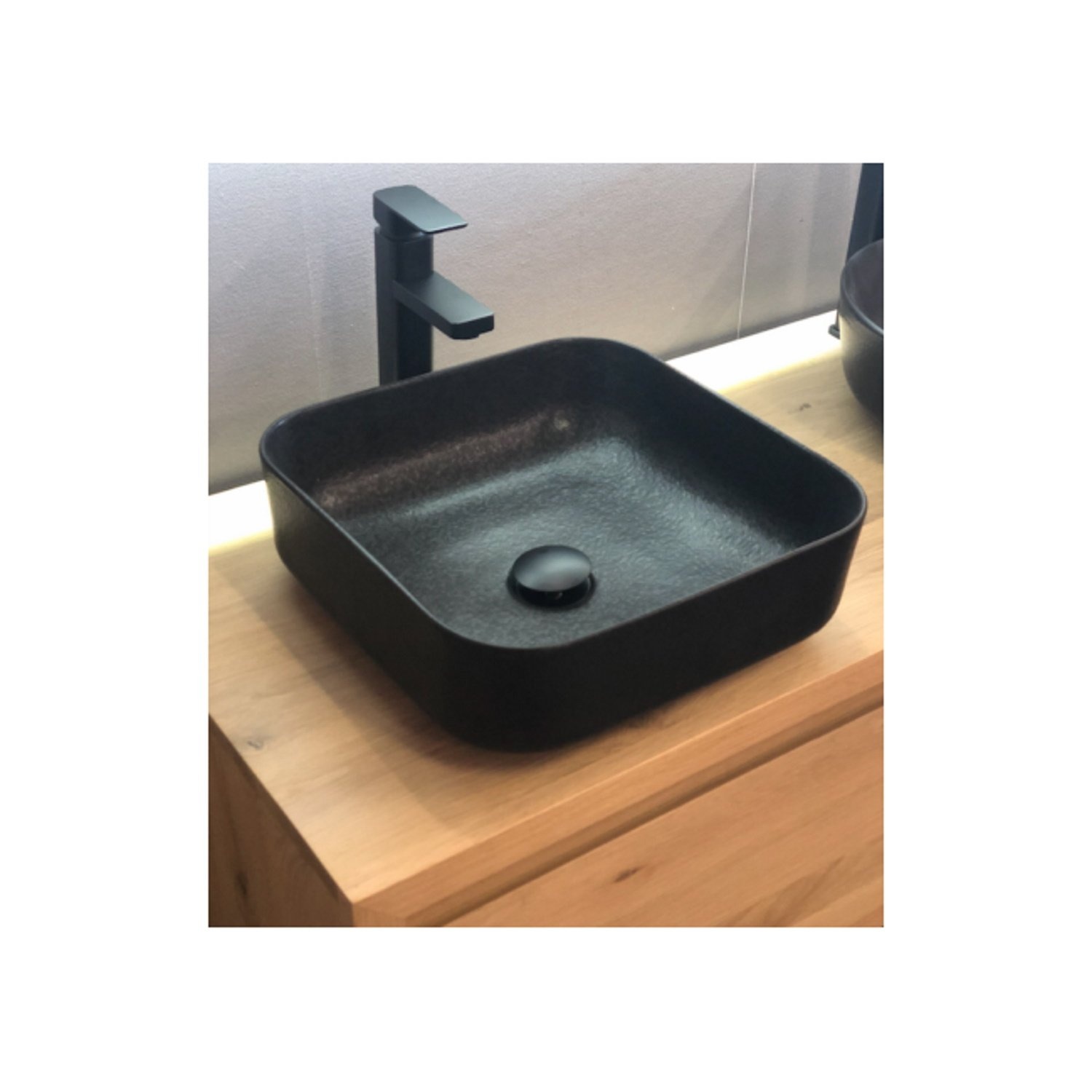 Waskom Casajoy 38x38x13 cm Keramiek Nero Square Zwart Casajoy