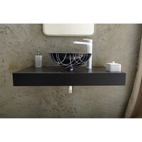 Waskom Sapho Murano Linea Rond 40x14 cm Glas Zwart / Wit