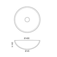 Waskom Sapho Murano Linea Rond 40x14 cm Glas Zwart / Wit