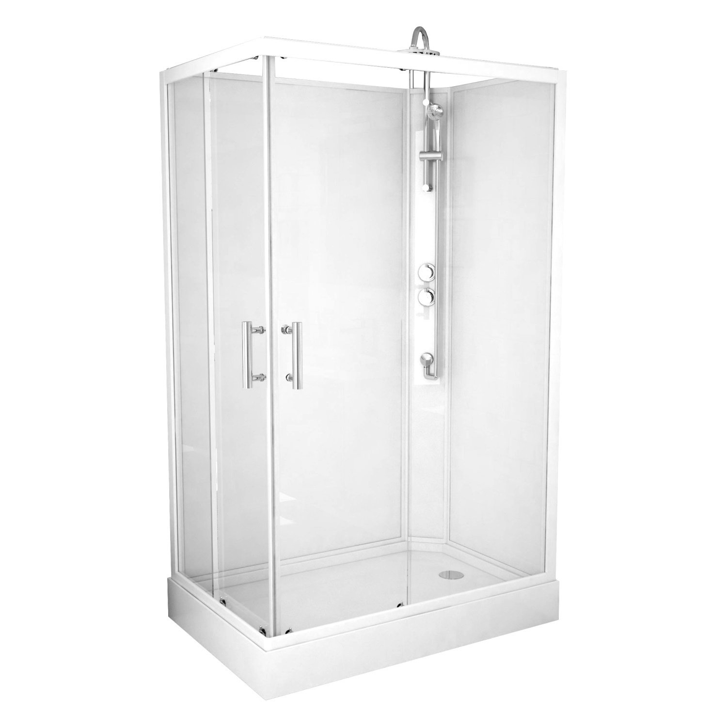 Complete Douchecabine VM Khone VII 80x120 cm Hoekinstap Mat Wit Van Marcke