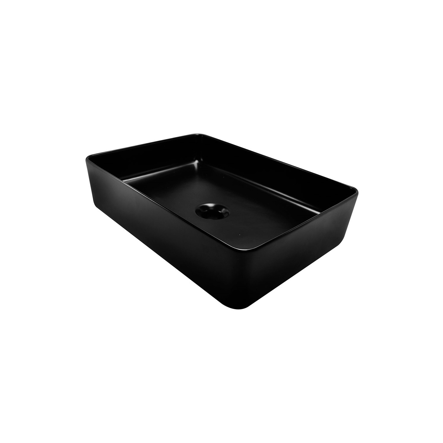 Waskom Liber Opzet Model Rechthoek 35X50X14.5 cm Zwart Aqua Splash