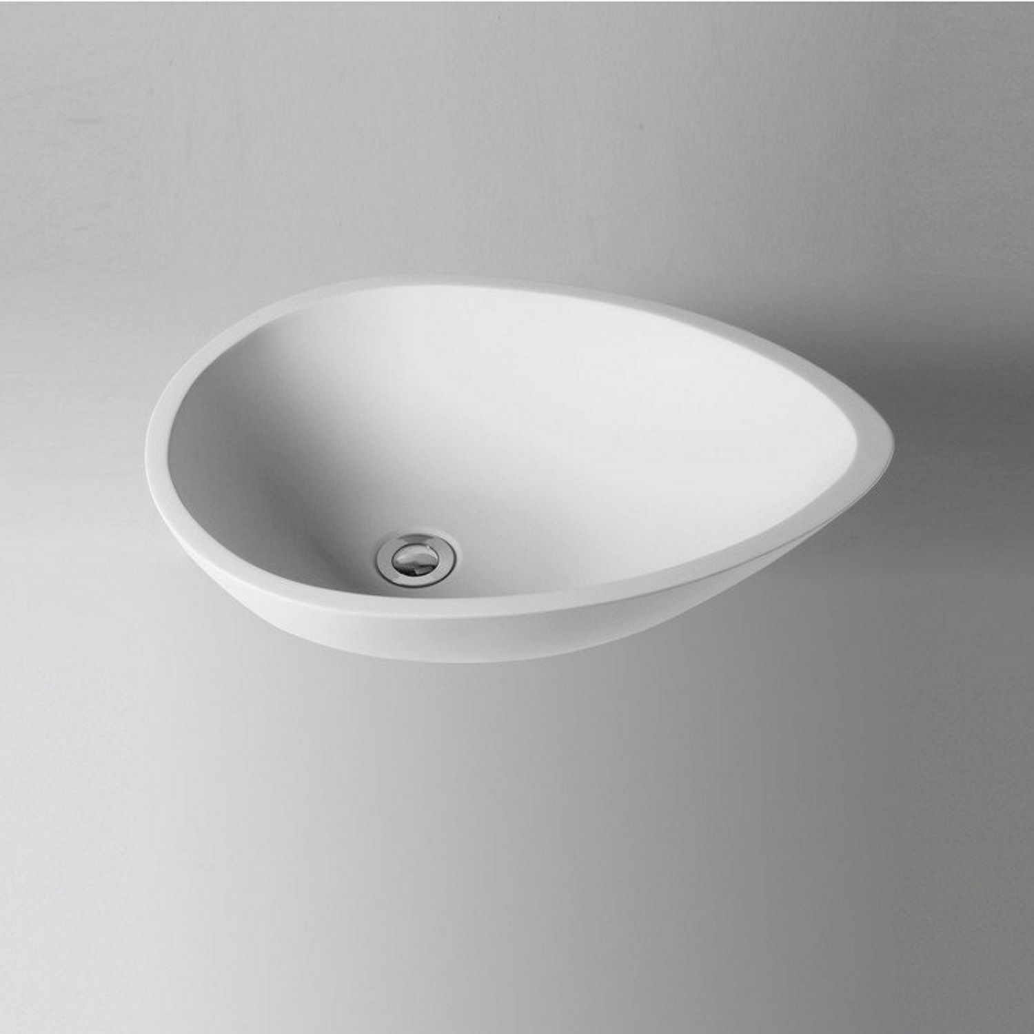 Waskom Opbouw Crosstone Solid Surface 57x41x14 cm Mat Wit Aqua Splash
