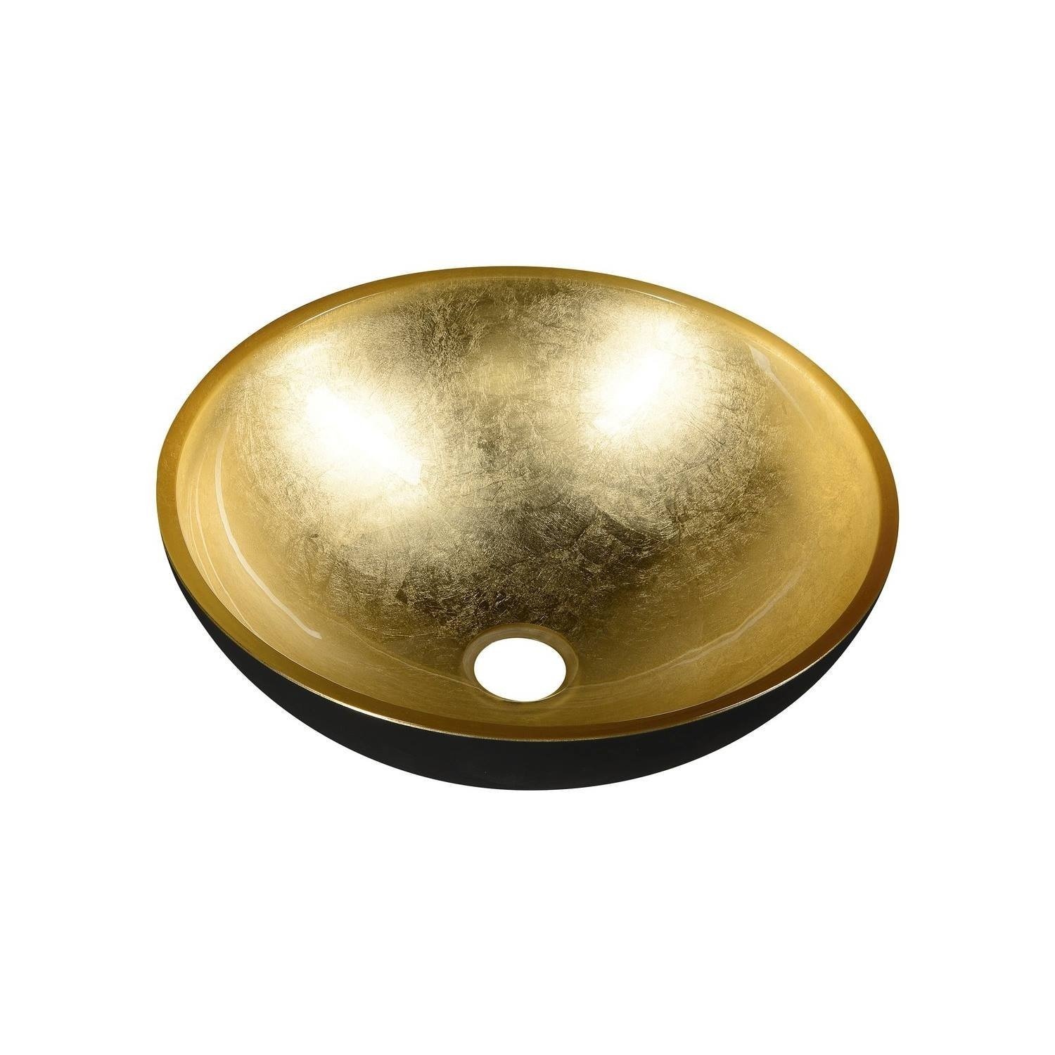 Waskom Sapho Murano Rond 40x14 cm Glas Goud / Zwart Sapho
