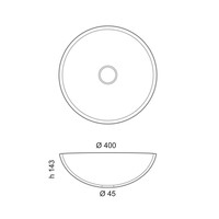 Waskom Sapho Murano Rond 40x14 cm Glas Goud / Zwart