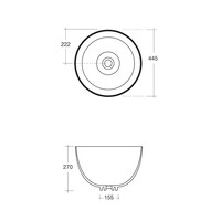 Waskom Sapho Dome Rond 44.5x22.5 cm Keramiek Wit