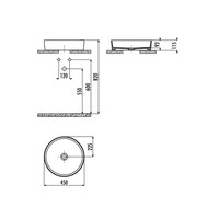 Waskom Aquasplash Loop Opbouw Wastafel Rond 45 cm Mat Zwart