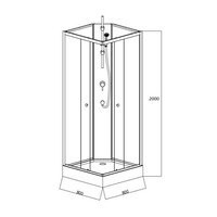 Complete Douchecabine VM Khone I 80x80x207 cm Hoekinstap Mat Wit