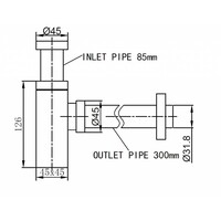 Wiesbaden Star luxe bekersifon vierkant 11/4 chroom
