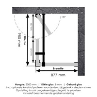 Douchecabine Compleet Just Creating Profielloos 3-Delig 90x100 cm Goud