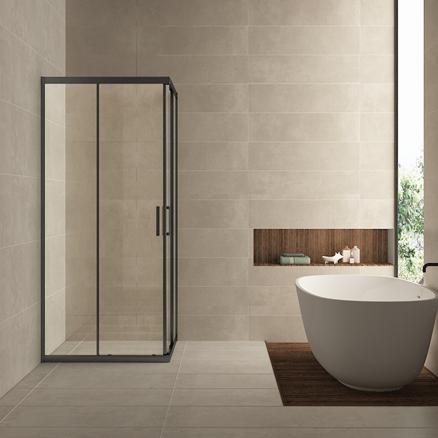 Wiesbaden Douchecabine Skyline Hoekinstap + 2 Schuifdeuren 80x80x200 cm 8 mm Helder Glas NANO Coating Mat Zwart