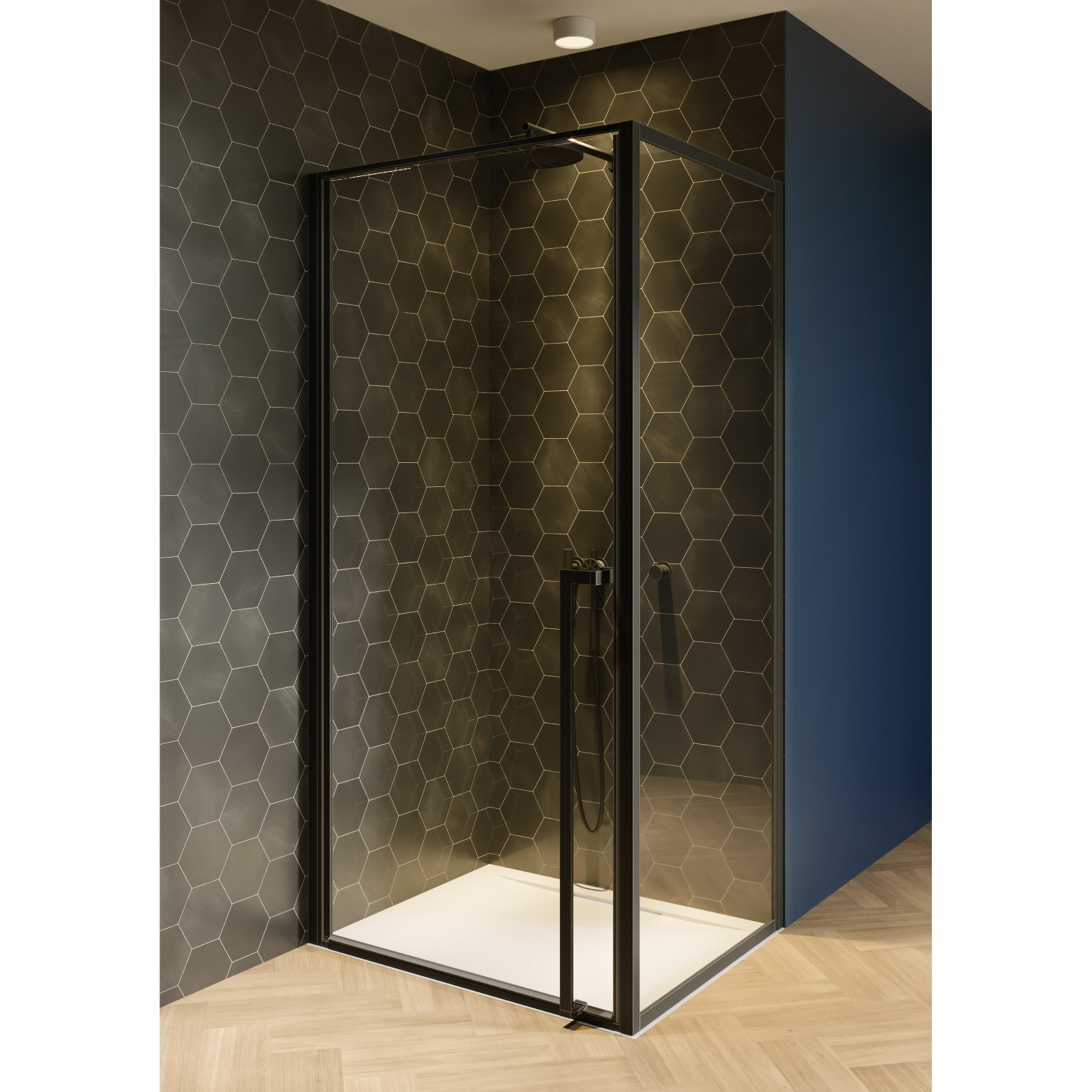 Douchecabine Riho Lucid GD201 Omkeerbaar Verstelbaar Aluminium 200x100x80 cm Mat Zwart Riho