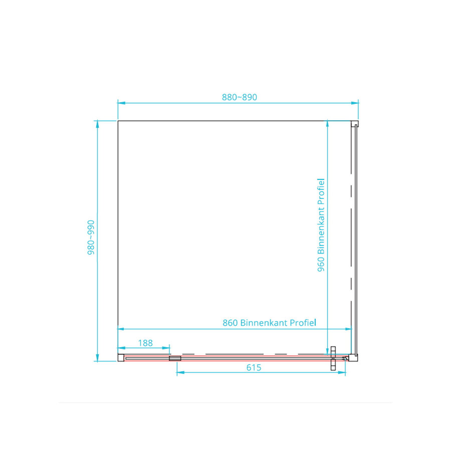 Hoek Douchecabine Van Rijn ST04 Helder Glas 90x100x200 cm 6 mm Aluminium Zwart