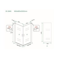 BWS Douchecabine Dubbele Swingdeur 90x90cm 8mm NANO Coating