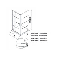 Aquasplash Douchecabine Deur Frame met Vast Paneel 79x200 cm 8 mm NANO Glas Mat Zwart Raster