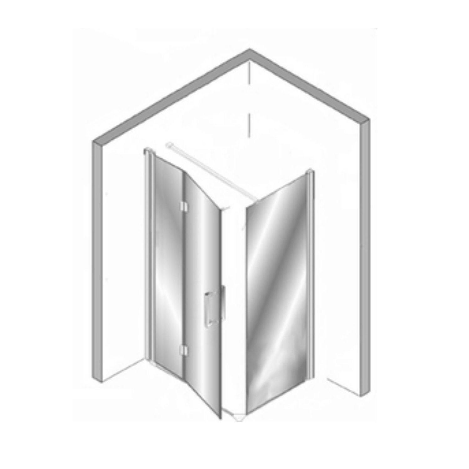 Plieger Douchecabine Panorama 6 mm 90x80x200 cm
