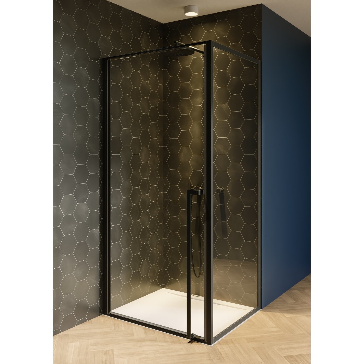 Douchecabine Riho Lucid GD201 Omkeerbaar Verstelbaar Aluminium 200x90x90 cm Mat Zwart Riho
