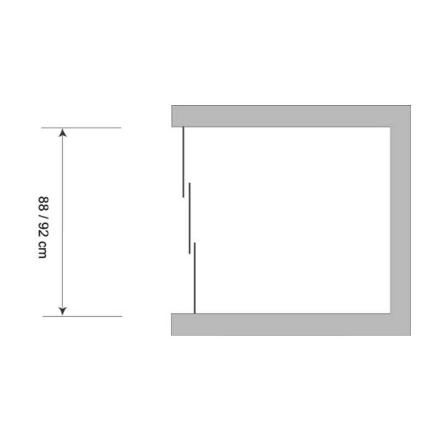 Nisdeur Plieger Economy Schuifdeur 3-delig 2.2 mm Acryl 94x185cm Aluminium