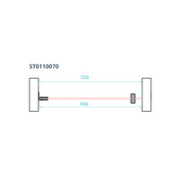 Nisdeur Van Rijn ST01 Profielloos 70x200 cm Helder Glas 8 mm Chroom