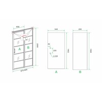 Nisdeur Horizon met Vast Paneel 90x200 cm 8 mm NANO Mat Zwart