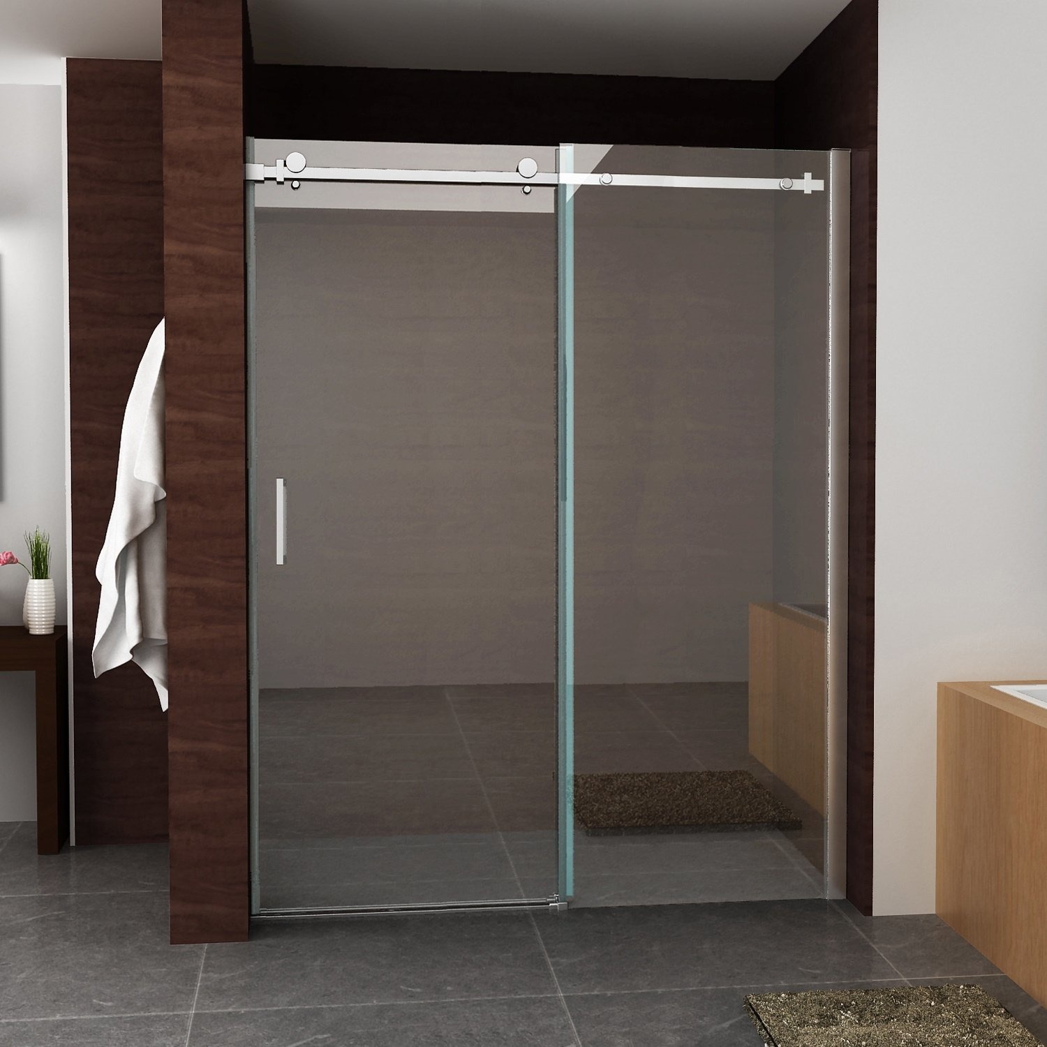 BWS Nisdeur Schuifbaar 2-Delig 160x200 cm 8 mm Nano Coating Chroom Boss & Wessing